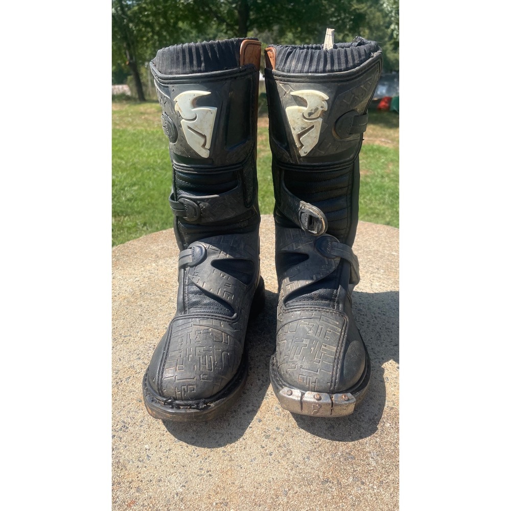 Thor Motocross Boots Youth 5 Black Blitz Dirt Bike MX Riding Buckle Protective